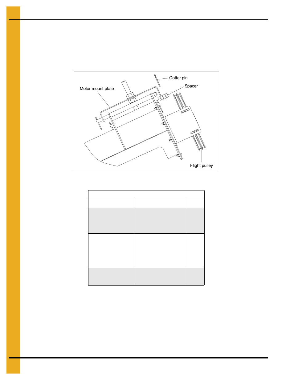 Installing the motor (not provided), Installing the belts, Assembly | Grain Systems Unload Augers PNEG-1430 User Manual | Page 18 / 40