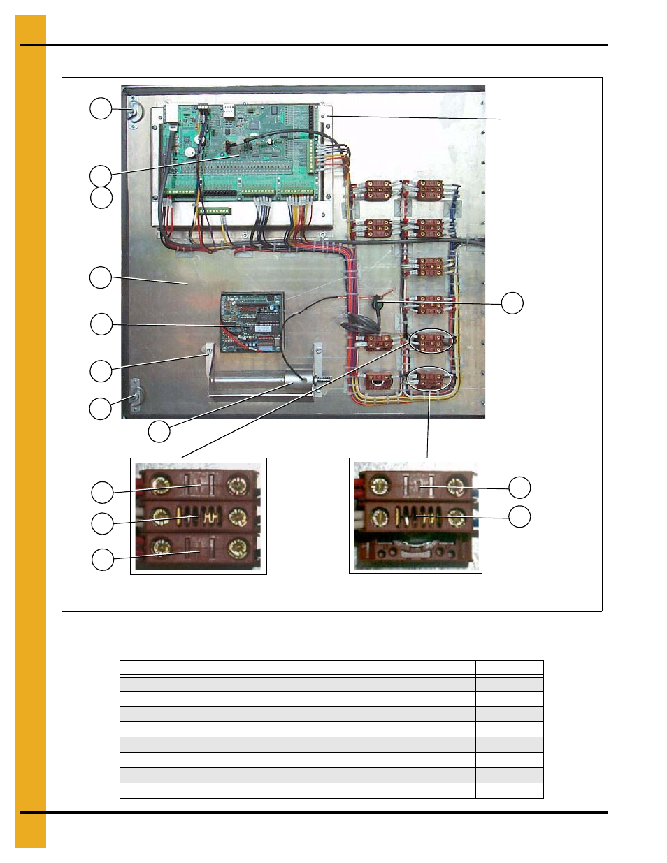 Control box switch panel (rear), Control boxes, Control box switch panel (rear) parts list | Grain Systems PNEG-1471 User Manual | Page 76 / 86