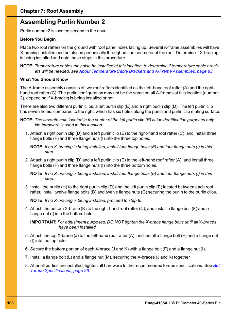 Assembling purlin number 2 | Grain Systems Tanks PNEG-4135A User Manual | Page 108 / 190