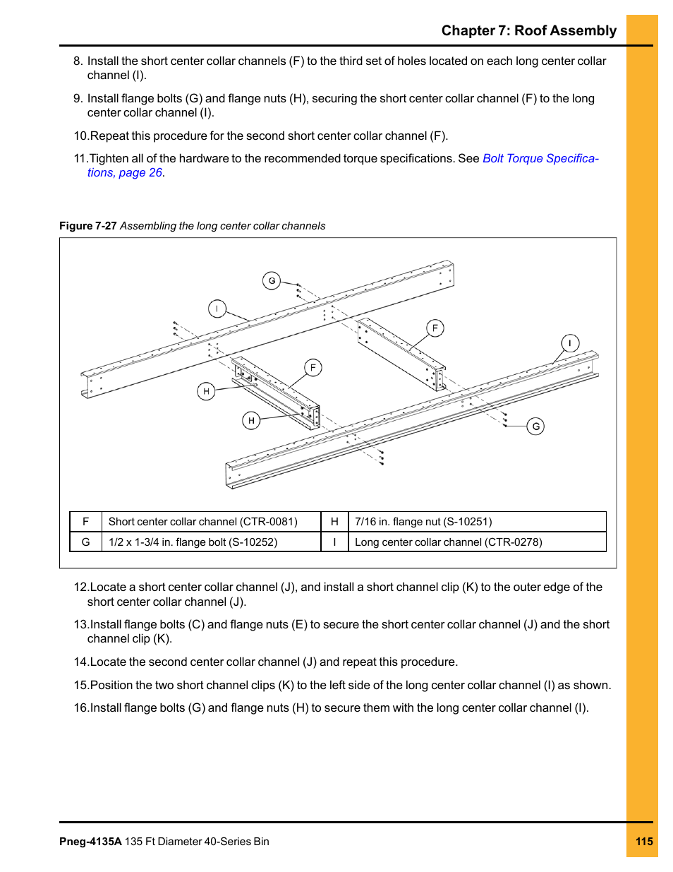 Chapter 7: roof assembly | Grain Systems Tanks PNEG-4135A User Manual | Page 115 / 190