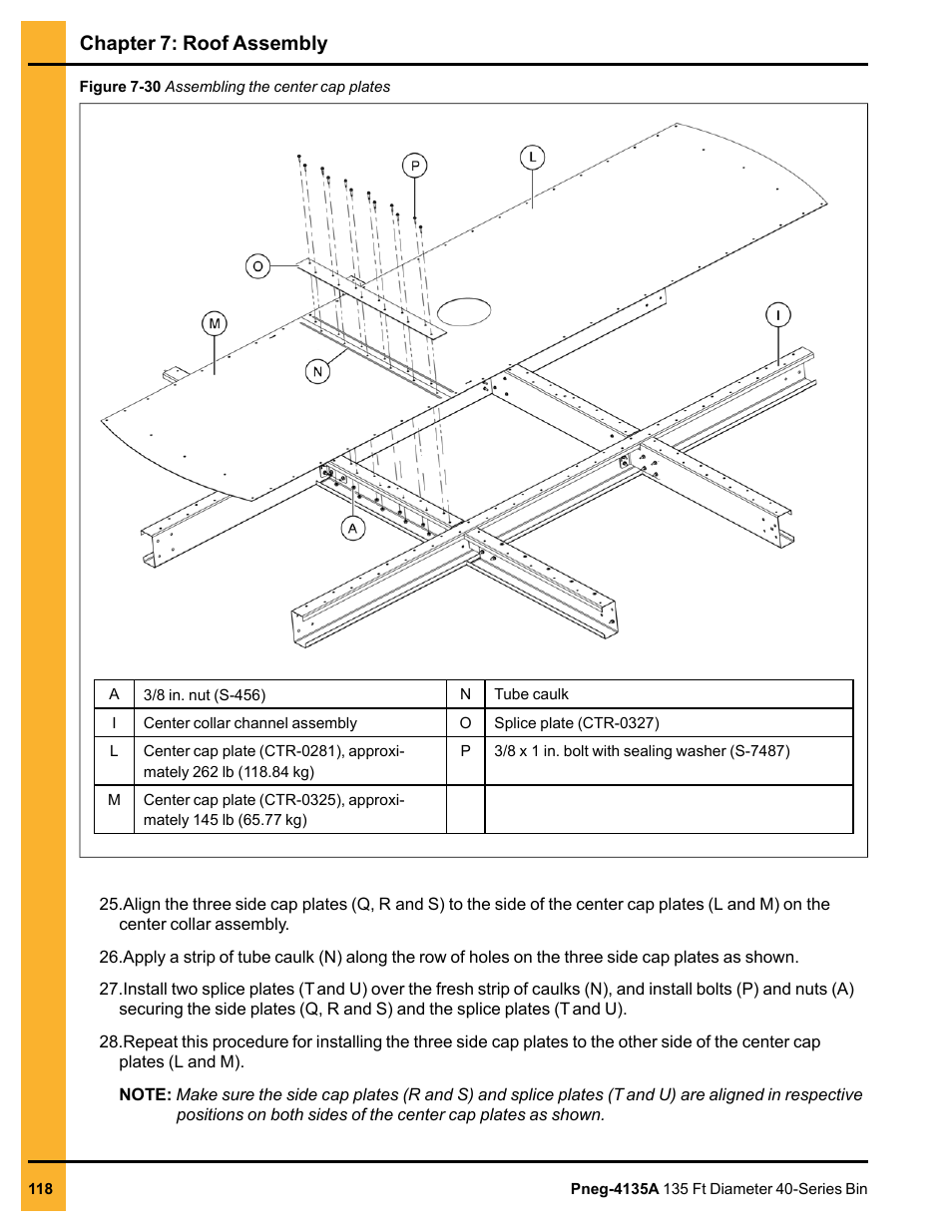 Chapter 7: roof assembly | Grain Systems Tanks PNEG-4135A User Manual | Page 118 / 190