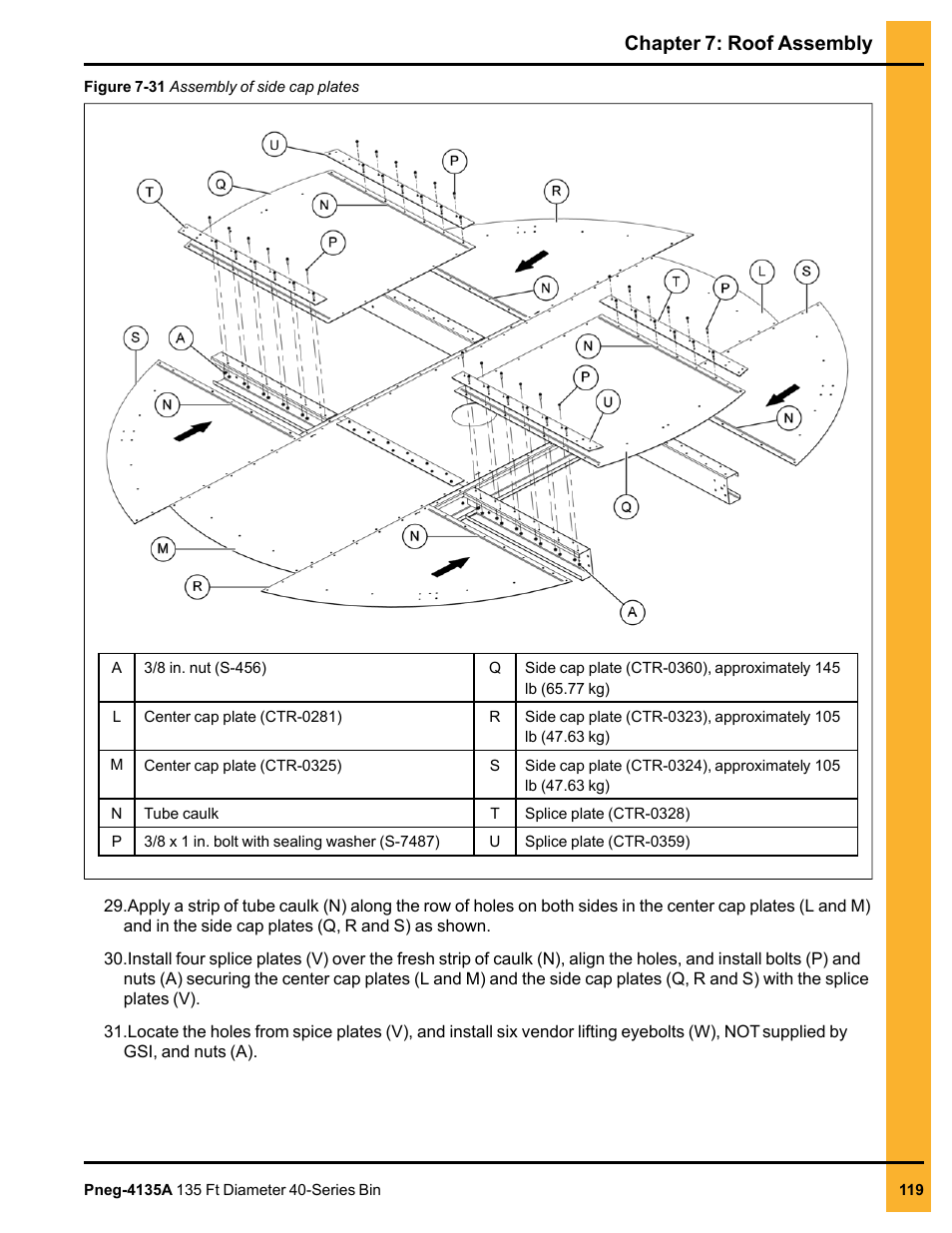 Chapter 7: roof assembly | Grain Systems Tanks PNEG-4135A User Manual | Page 119 / 190