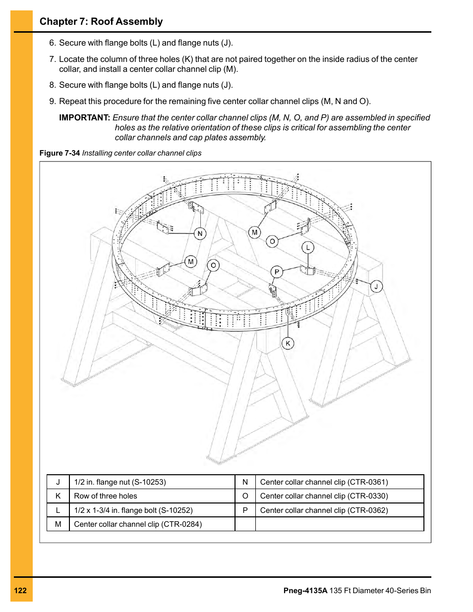 Chapter 7: roof assembly | Grain Systems Tanks PNEG-4135A User Manual | Page 122 / 190