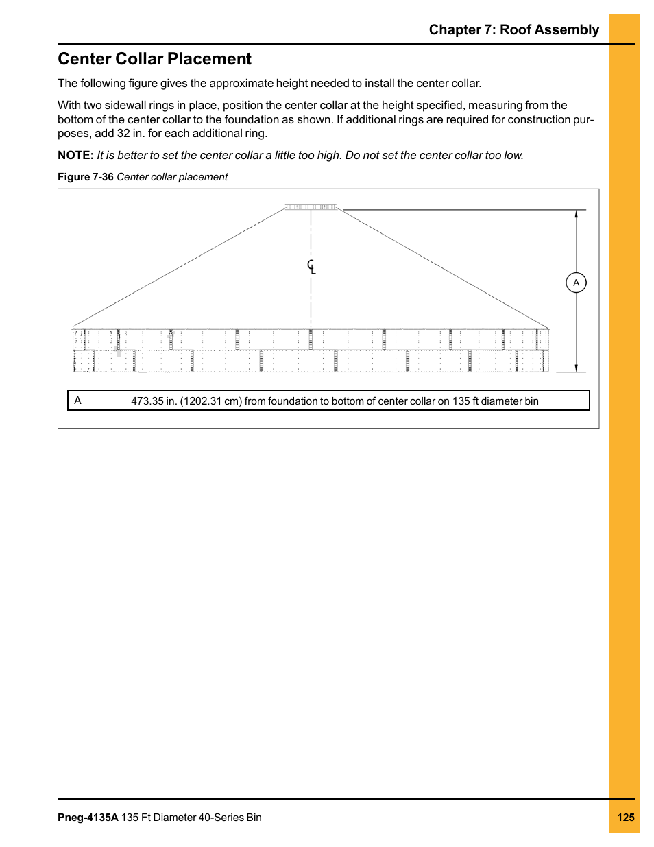 Center collar placement | Grain Systems Tanks PNEG-4135A User Manual | Page 125 / 190