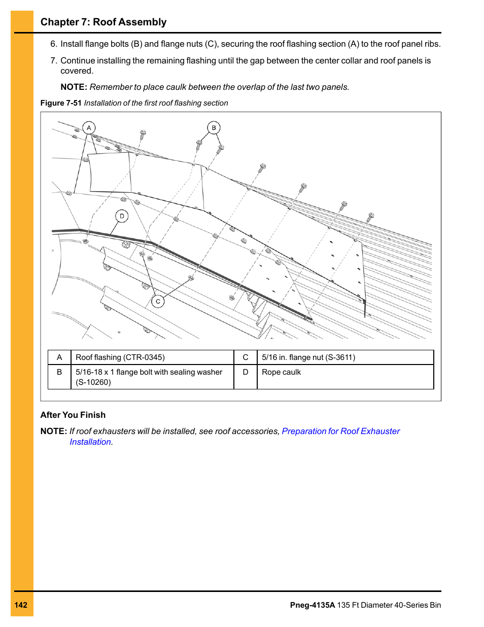 Chapter 7: roof assembly | Grain Systems Tanks PNEG-4135A User Manual | Page 142 / 190