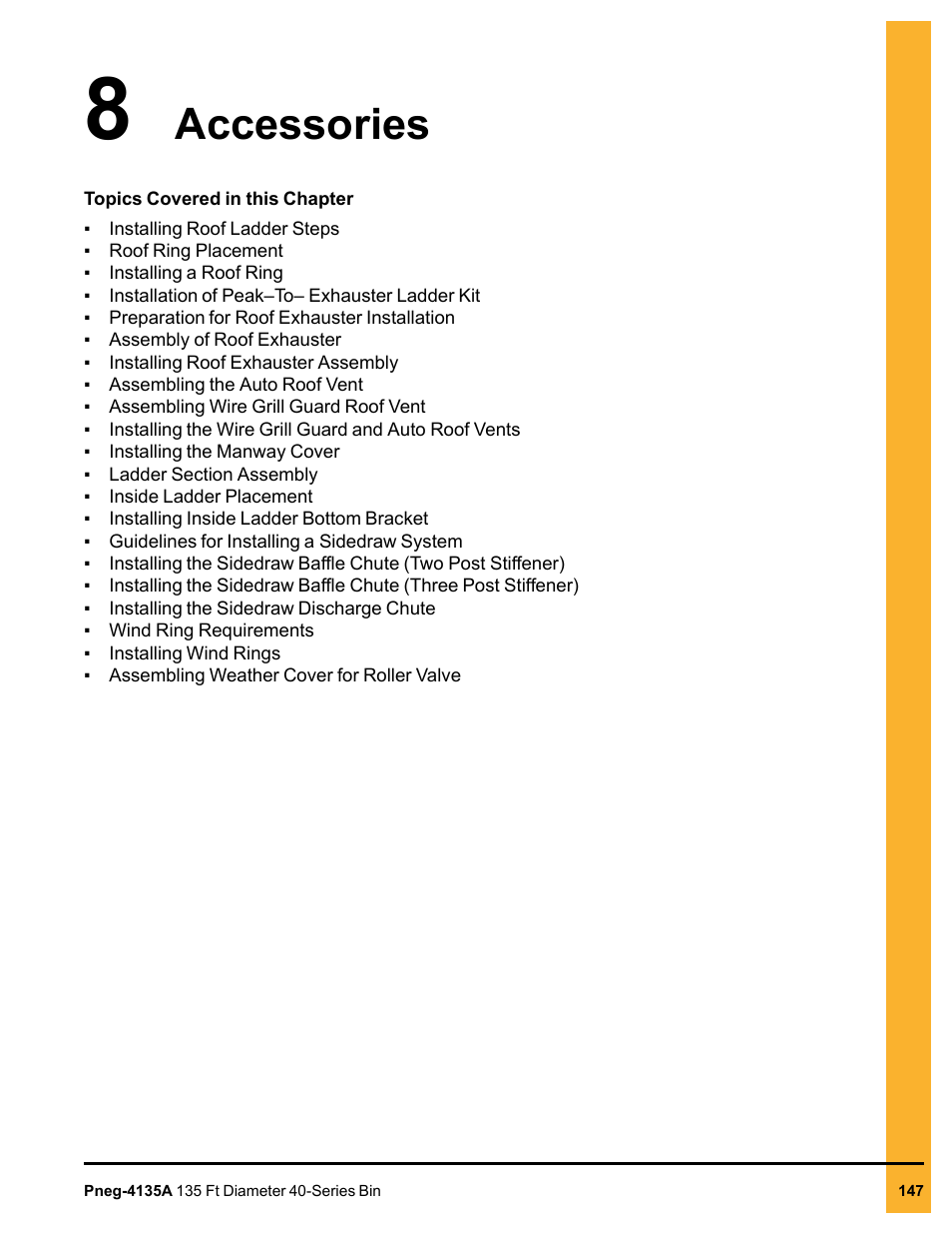 Chapter 8 accessories, Chapter 8, Accessories | Grain Systems Tanks PNEG-4135A User Manual | Page 147 / 190