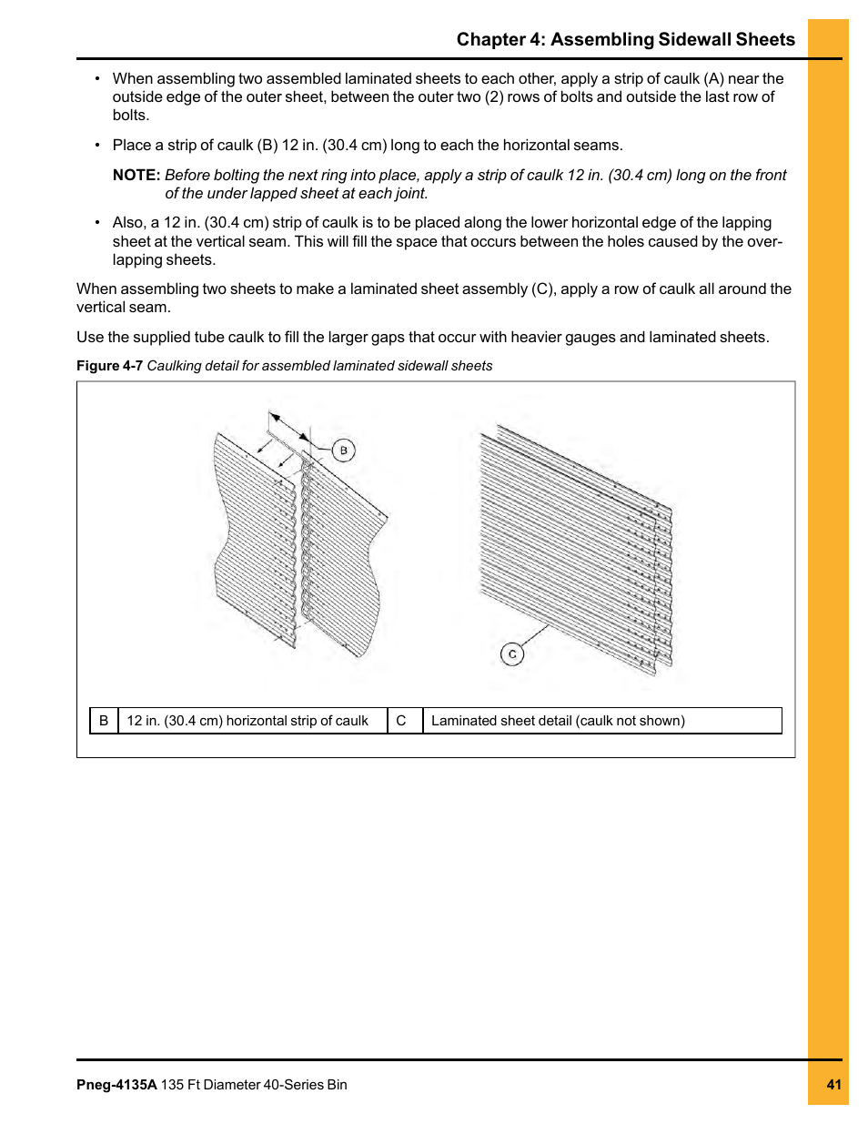 Chapter 4: assembling sidewall sheets | Grain Systems Tanks PNEG-4135A User Manual | Page 41 / 190