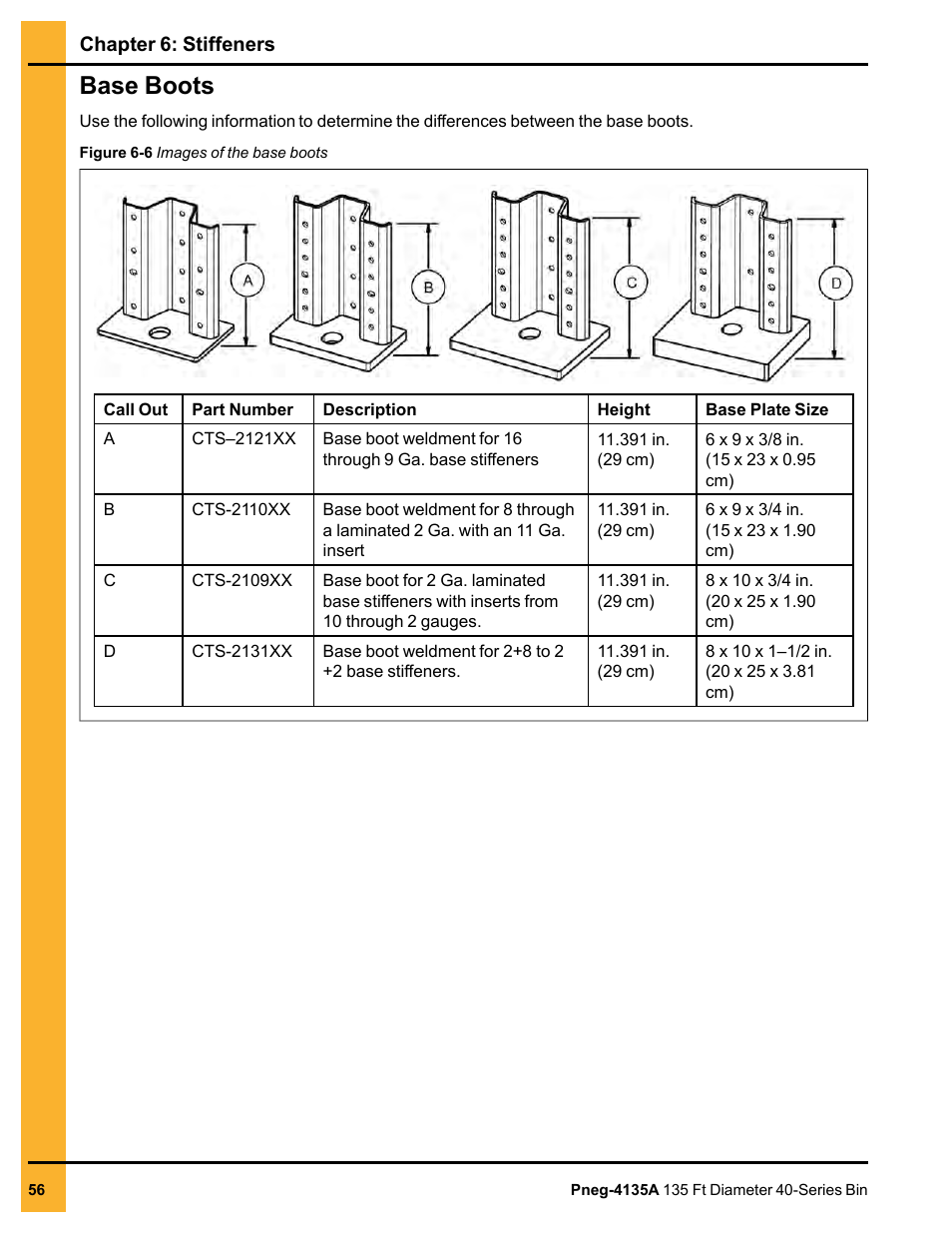 Base boots | Grain Systems Tanks PNEG-4135A User Manual | Page 56 / 190