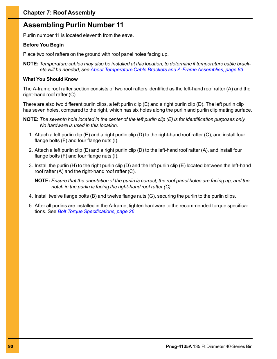 Assembling purlin number 11 | Grain Systems Tanks PNEG-4135A User Manual | Page 90 / 190