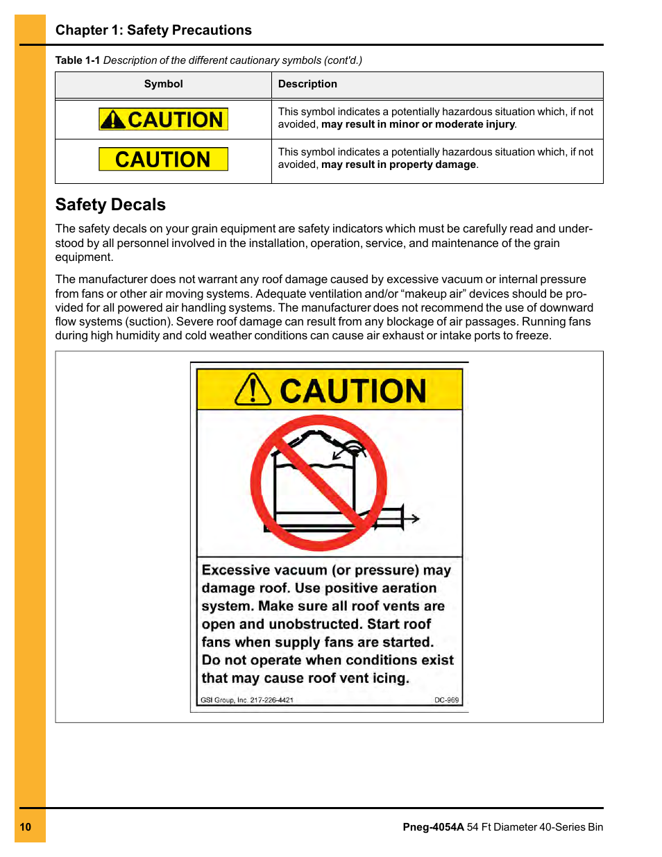 Safety decals | Grain Systems Tanks PNEG-4054A User Manual | Page 10 / 164