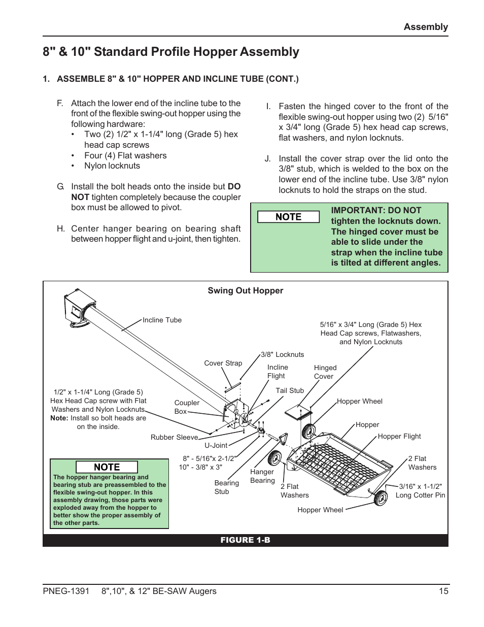 8" & 10" standard profile hopper assembly | Grain Systems Bucket Elevtors, Conveyors, Series II Sweeps PNEG-1391 User Manual | Page 15 / 56