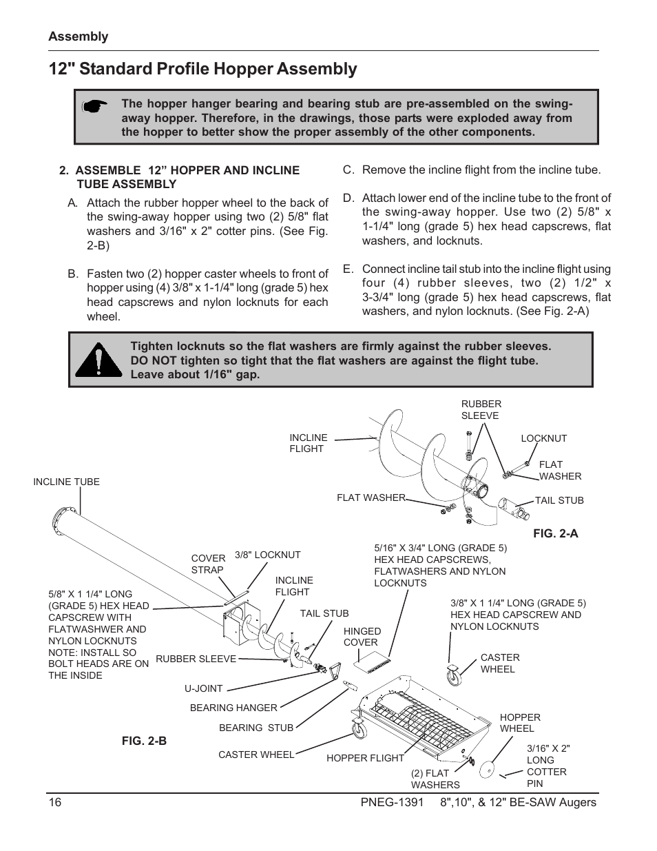 12" standard profile hopper assembly | Grain Systems Bucket Elevtors, Conveyors, Series II Sweeps PNEG-1391 User Manual | Page 16 / 56