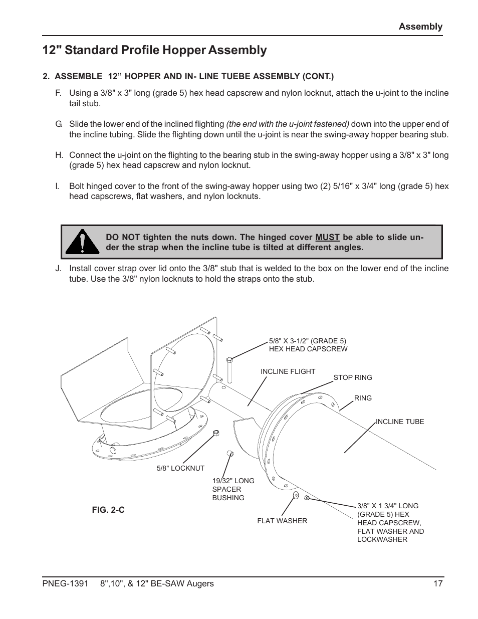 12" standard profile hopper assembly | Grain Systems Bucket Elevtors, Conveyors, Series II Sweeps PNEG-1391 User Manual | Page 17 / 56