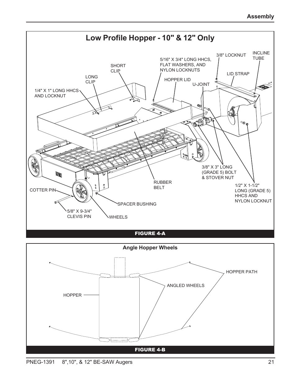 Low profile hopper - 10" & 12" only | Grain Systems Bucket Elevtors, Conveyors, Series II Sweeps PNEG-1391 User Manual | Page 21 / 56