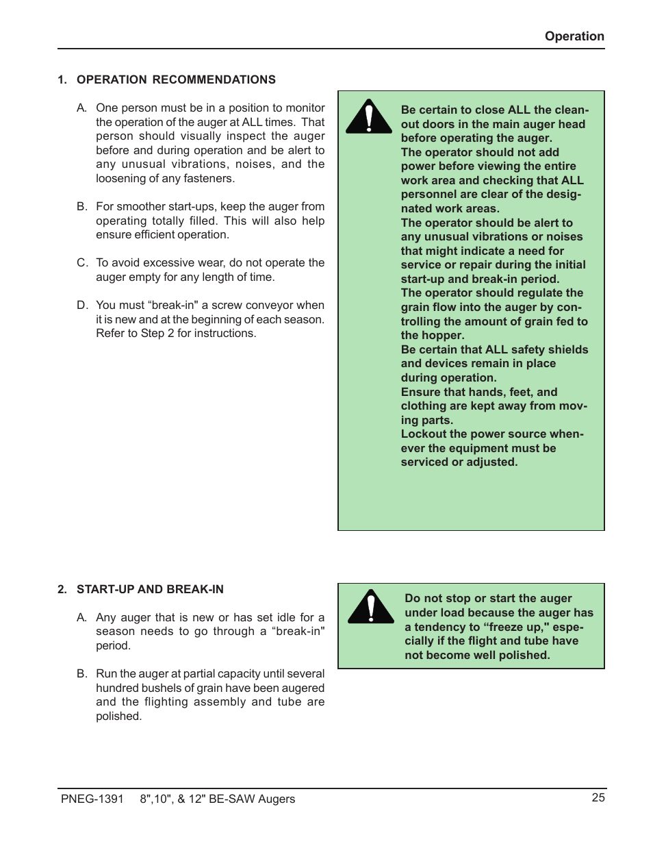 Grain Systems Bucket Elevtors, Conveyors, Series II Sweeps PNEG-1391 User Manual | Page 25 / 56