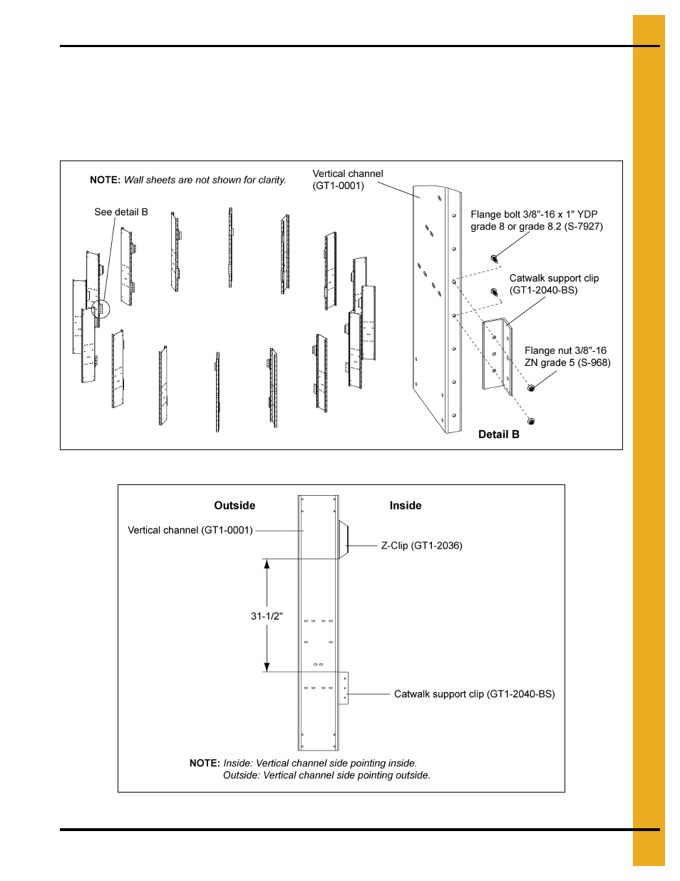 Installing catwalk support clip (gt1-2040-bs) | Grain Systems PNEG-1875 User Manual | Page 31 / 78