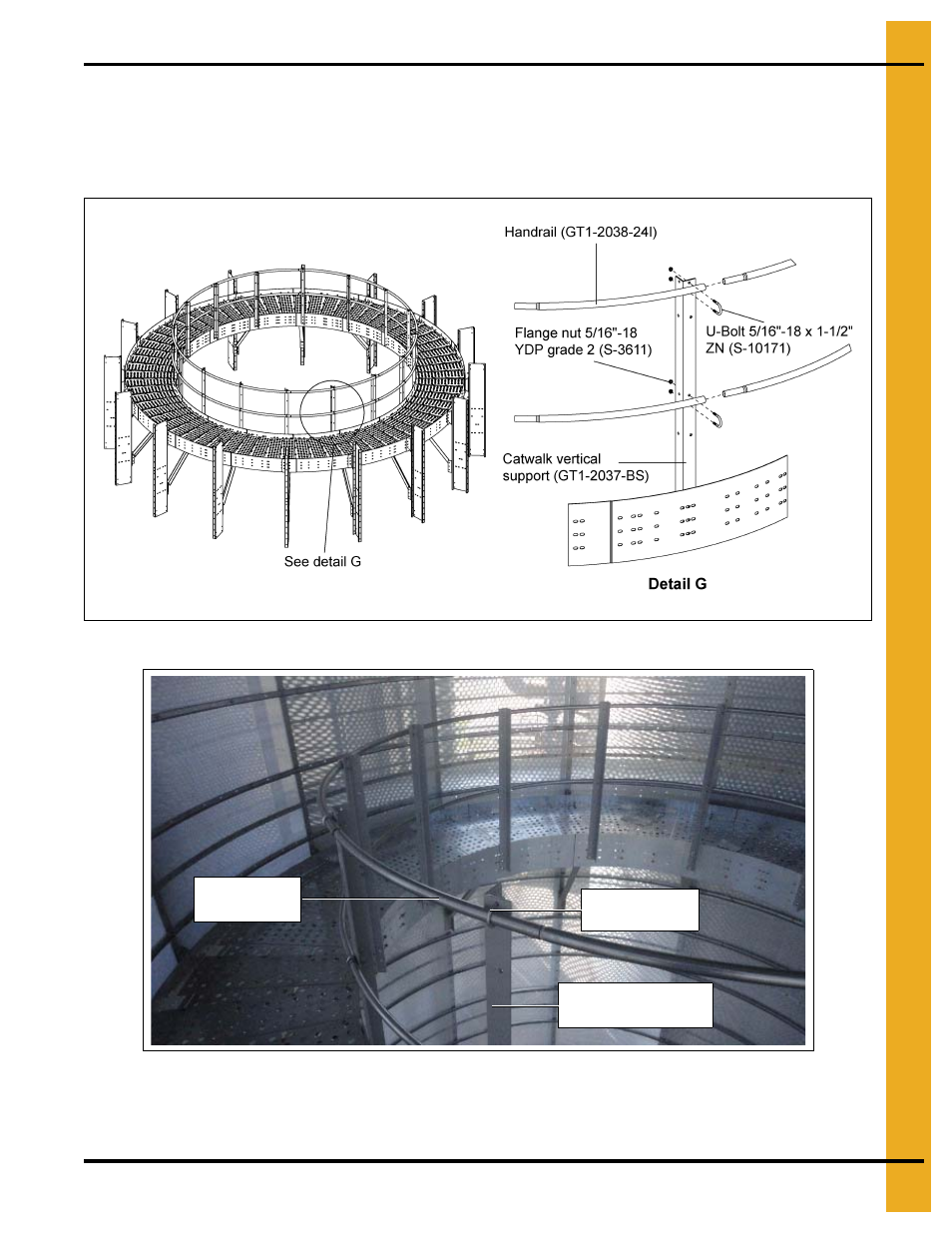 Installing handrail (gt1-2038-24i), 24' inside catwalk installation instructions | Grain Systems PNEG-1875 User Manual | Page 37 / 78