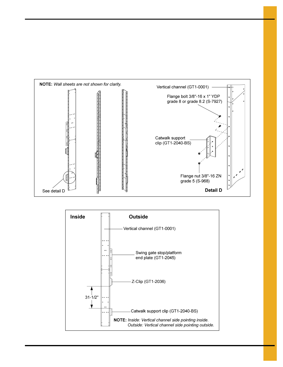 Installing catwalk support clip (gt1-2040-bs) | Grain Systems PNEG-1875 User Manual | Page 43 / 78