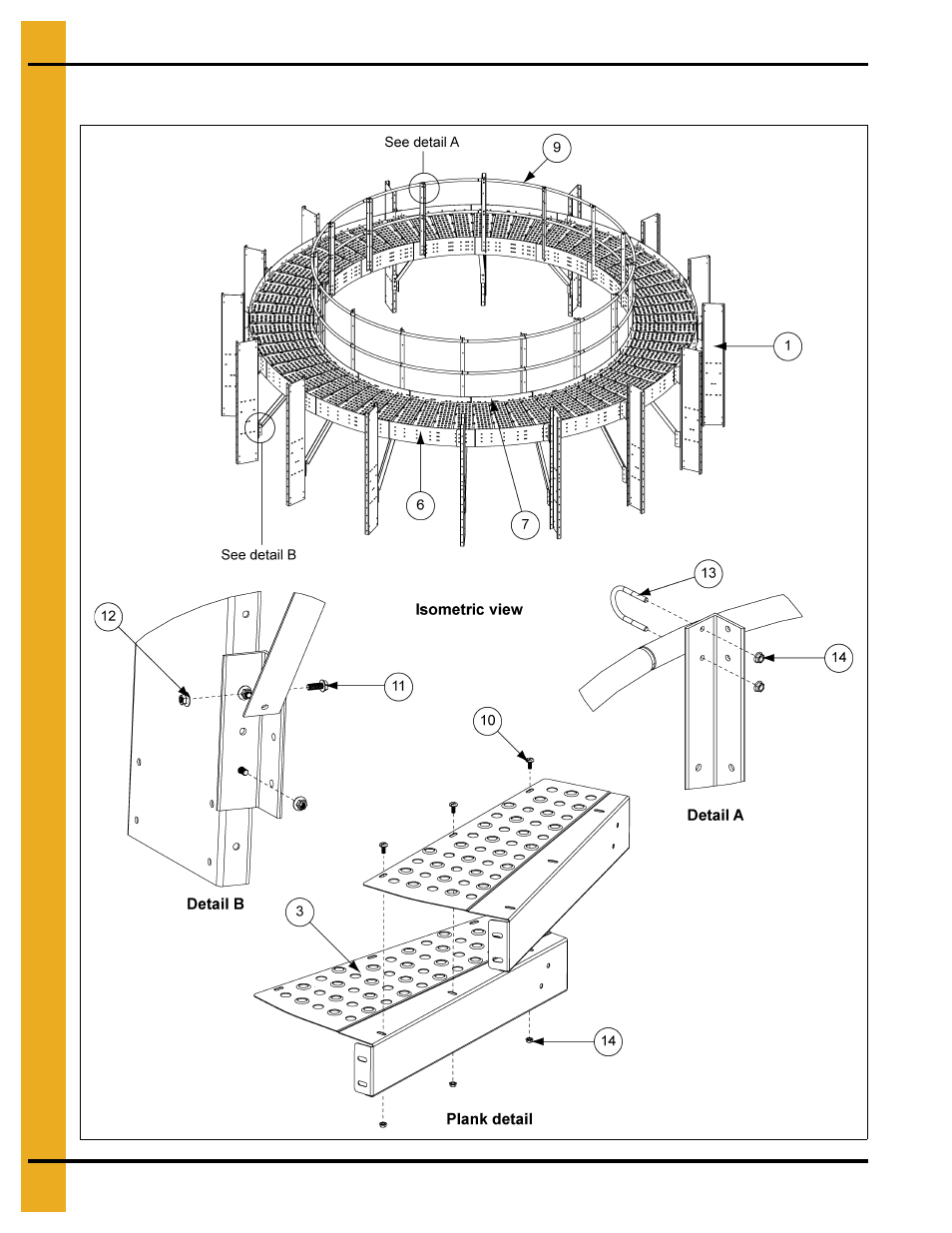 24' inside fan style catwalk (gt4-1043-24f) | Grain Systems PNEG-1875 User Manual | Page 64 / 78