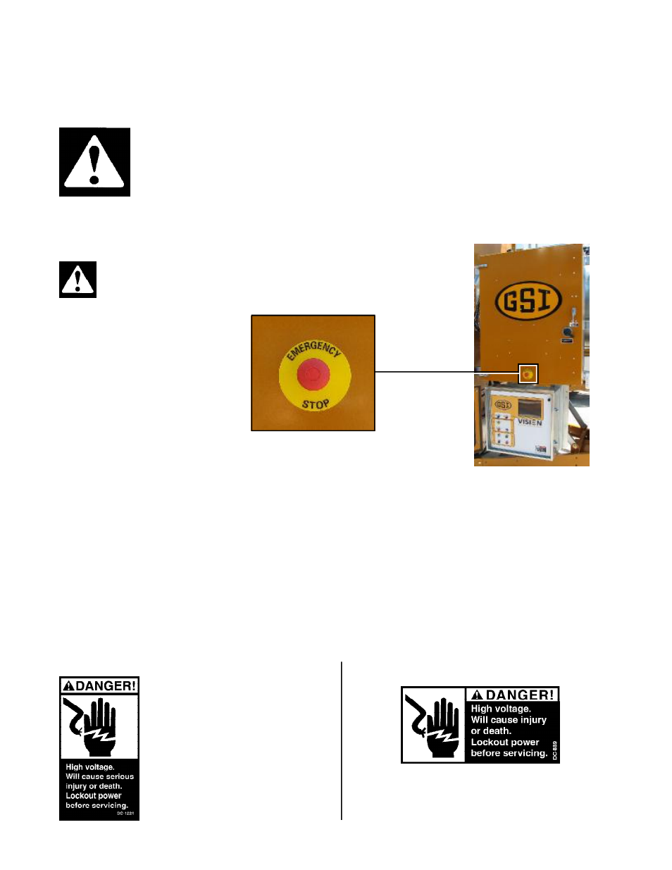 Safety alert symbol, Safety decals, Emergency stop switch safety | Grain Systems PNEG-1459 User Manual | Page 5 / 54