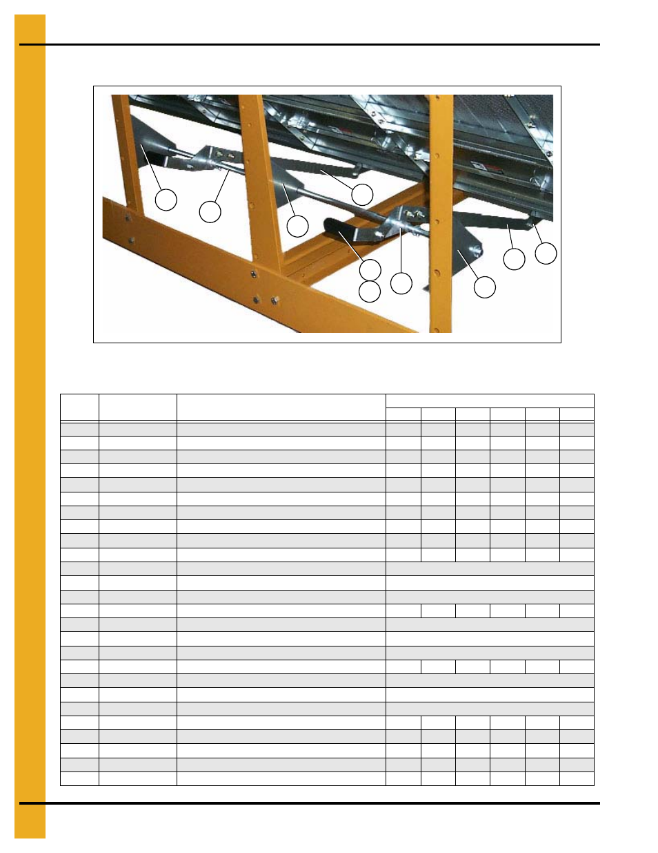 Clean out doors (continued), Main structure assembly, Clean out doors parts list (see figure 1l and 1m) | Grain Systems PNEG-1403 User Manual | Page 16 / 76