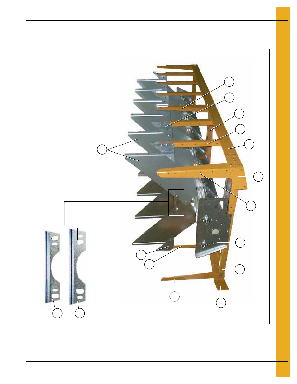 Frame, lower basket and metering rolls, Frame, auger trough and hopper bulkheads, Main structure assembly | Grain Systems PNEG-1403 User Manual | Page 7 / 76