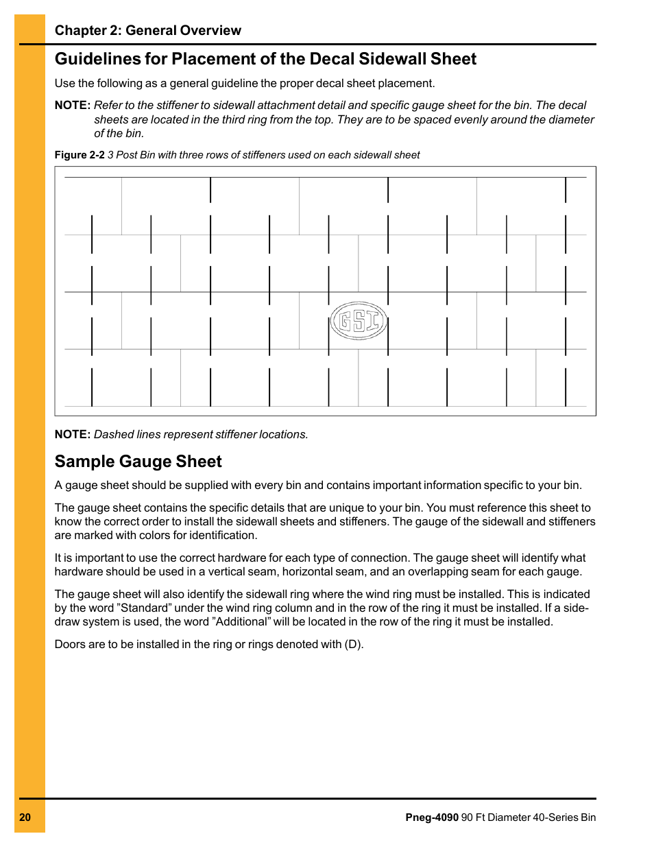 Sample gauge sheet | Grain Systems Tanks PNEG-4090 User Manual | Page 20 / 168