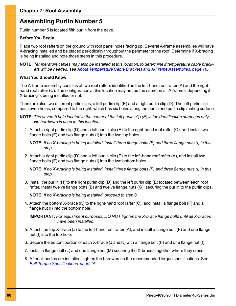 Assembling purlin number 5 | Grain Systems Tanks PNEG-4090 User Manual | Page 86 / 168