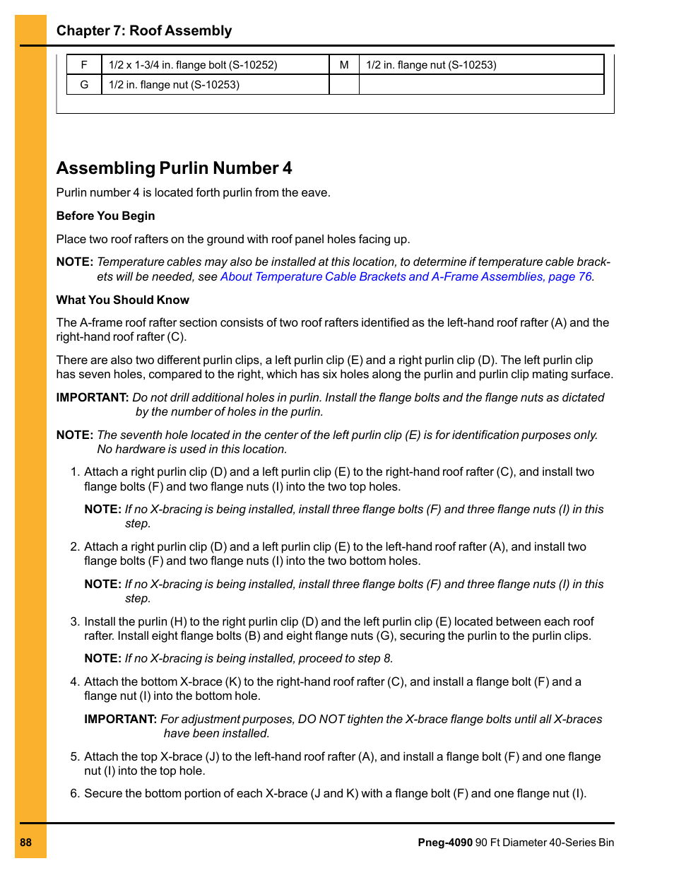 Assembling purlin number 4 | Grain Systems Tanks PNEG-4090 User Manual | Page 88 / 168