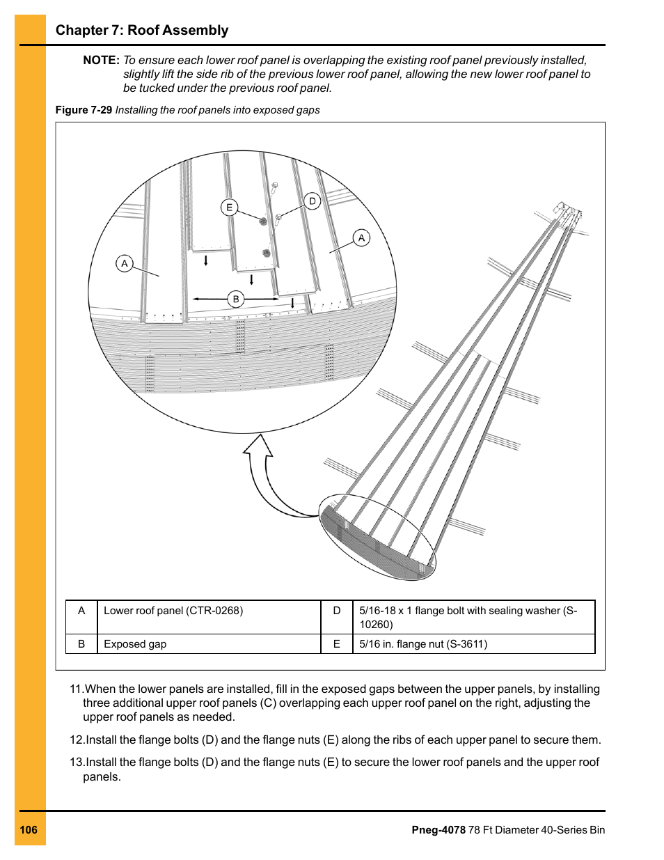 Chapter 7: roof assembly | Grain Systems Tanks PNEG-4078 User Manual | Page 106 / 162