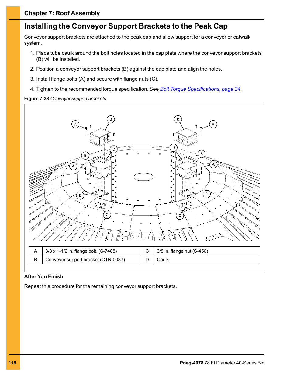 Chapter 7: roof assembly | Grain Systems Tanks PNEG-4078 User Manual | Page 118 / 162