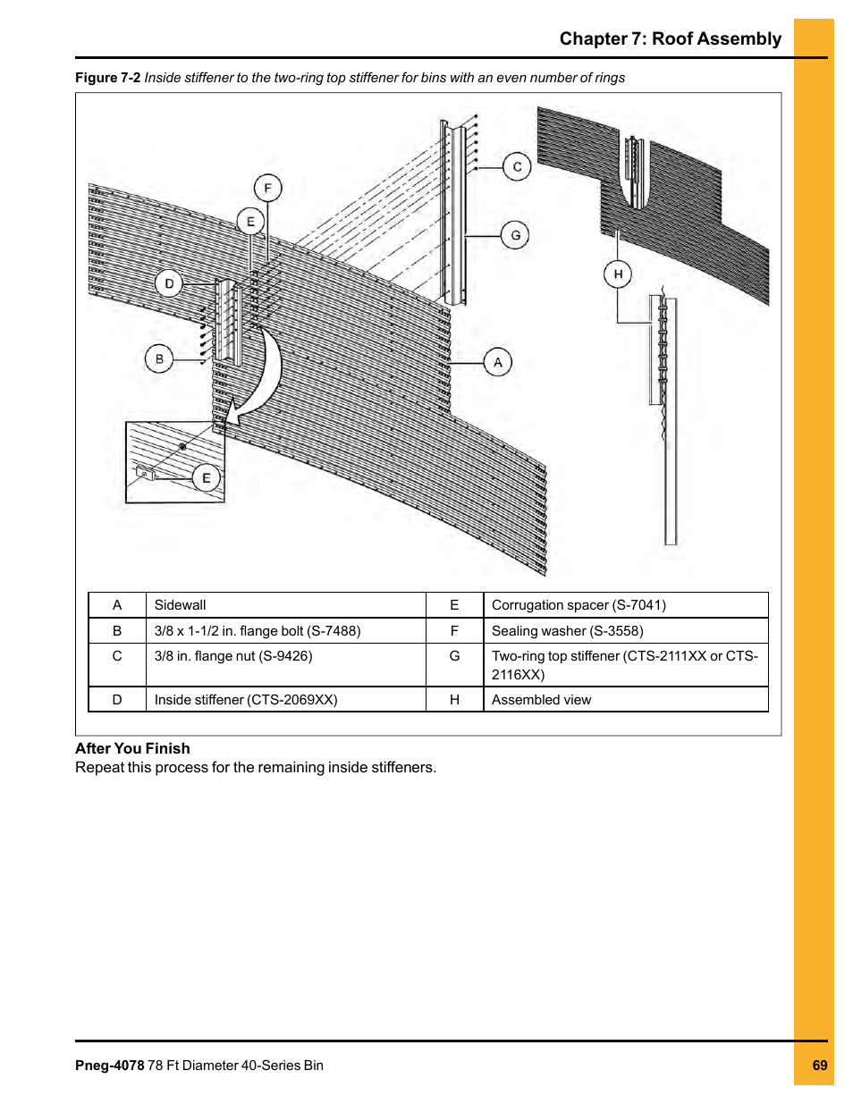 Chapter 7: roof assembly | Grain Systems Tanks PNEG-4078 User Manual | Page 69 / 162