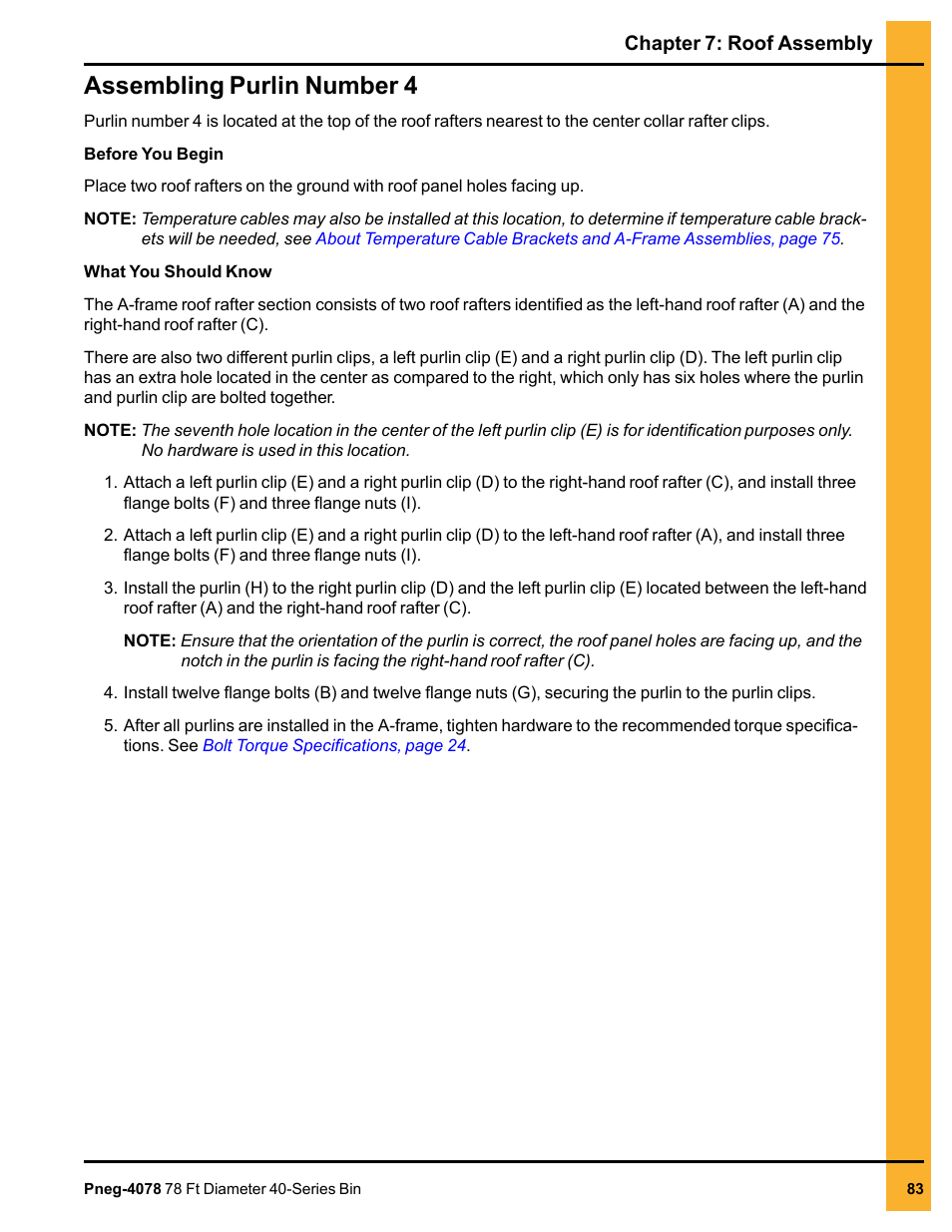 Assembling purlin number 4 | Grain Systems Tanks PNEG-4078 User Manual | Page 83 / 162