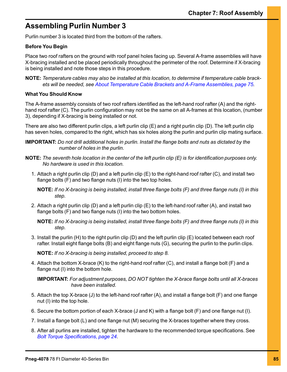 Assembling purlin number 3 | Grain Systems Tanks PNEG-4078 User Manual | Page 85 / 162