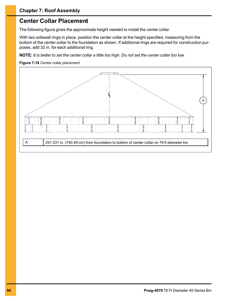 Center collar placement | Grain Systems Tanks PNEG-4078 User Manual | Page 94 / 162