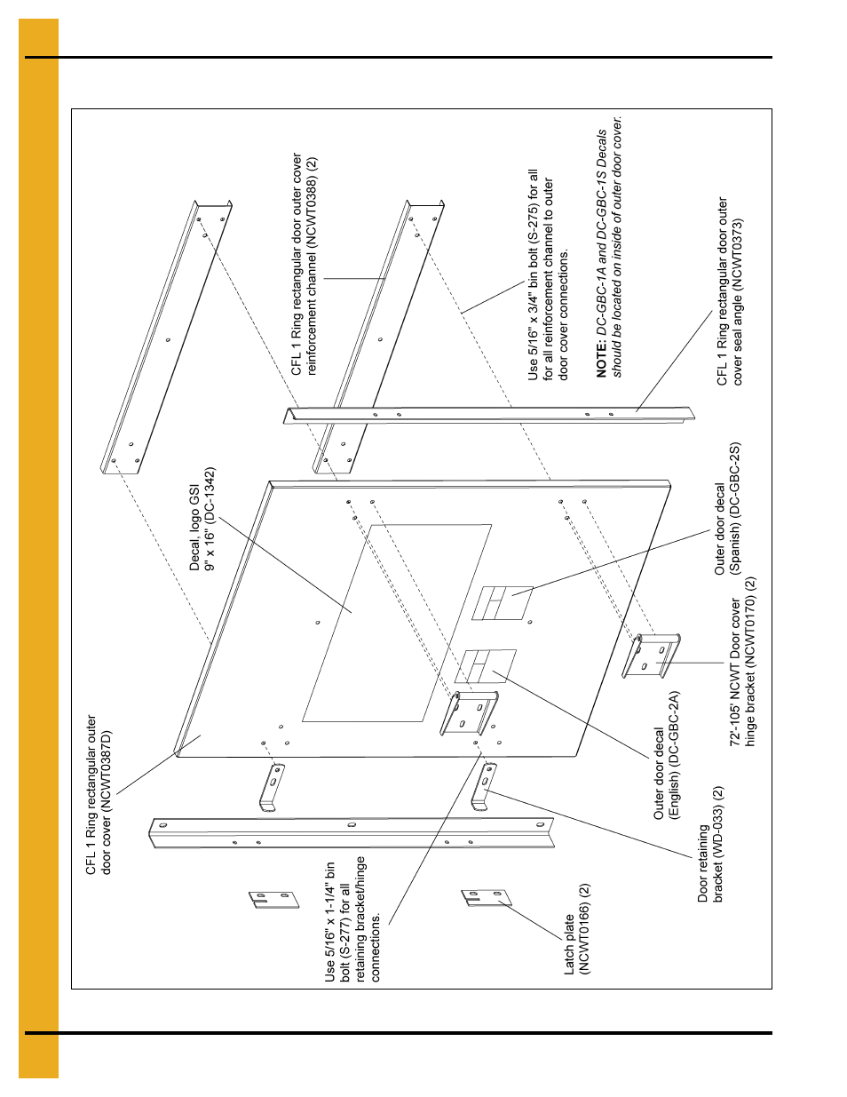 Outer door cover assembly | Grain Systems Tanks PNEG-2400 User Manual | Page 48 / 88