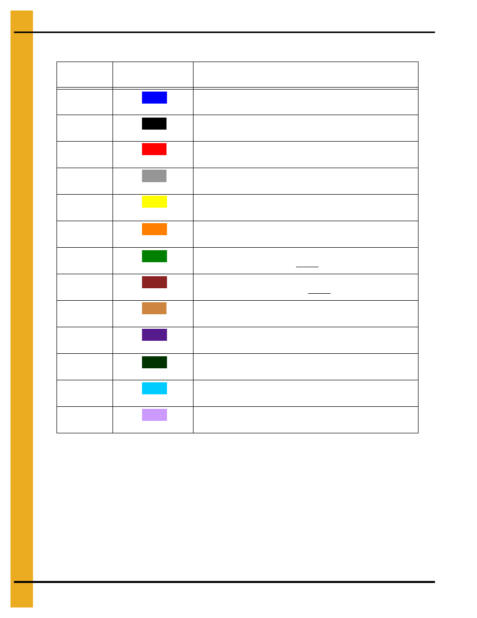 Color chart for bin hardware bucket lids, Bin assembly | Grain Systems Tanks PNEG-2400 User Manual | Page 54 / 88