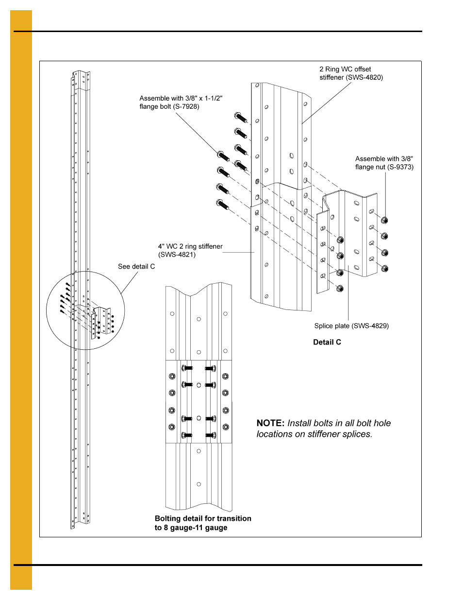 Transition to 8 gauge-11 gauge detail | Grain Systems Tanks PNEG-2400 User Manual | Page 60 / 88