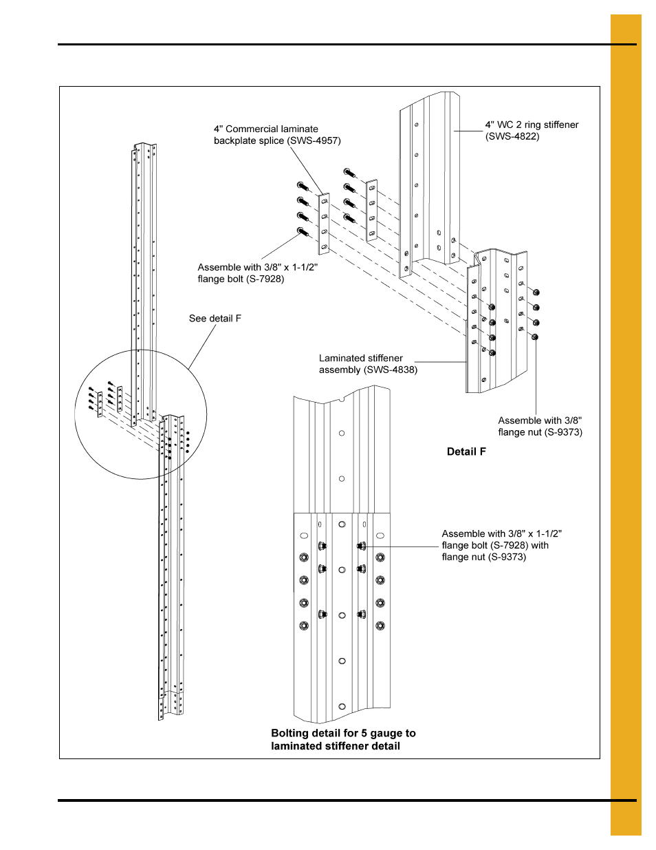 5 gauge to laminated stiffener detail | Grain Systems Tanks PNEG-2400 User Manual | Page 63 / 88