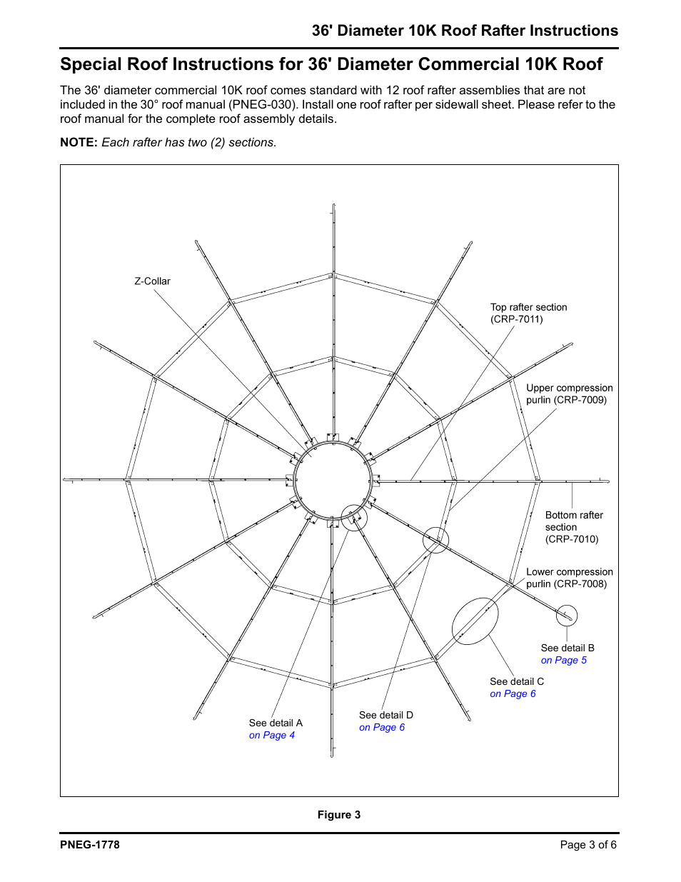 36' diameter 10k roof rafter instructions | Grain Systems Tanks PNEG-1778 User Manual | Page 3 / 6