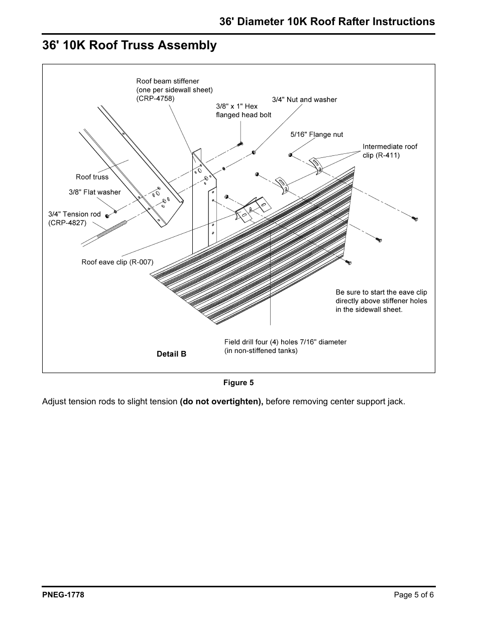 36' 10k roof truss assembly | Grain Systems Tanks PNEG-1778 User Manual | Page 5 / 6