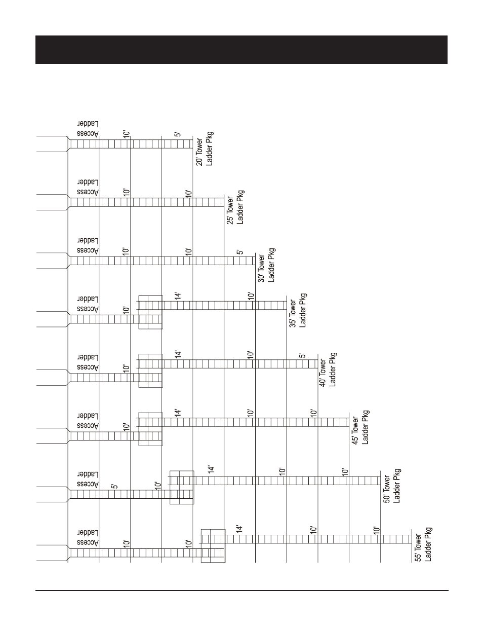 Leg tower ladder layouts | Grain Systems Bucket Elevtors, Conveyors, Series II Sweeps PNEG-1413 User Manual | Page 32 / 50