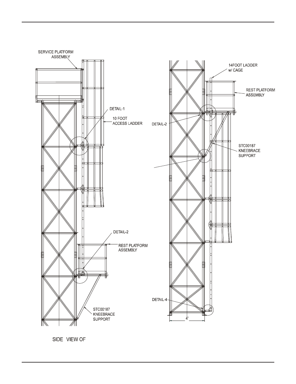 Ladder attachment detail locations | Grain Systems Bucket Elevtors, Conveyors, Series II Sweeps PNEG-1413 User Manual | Page 33 / 50