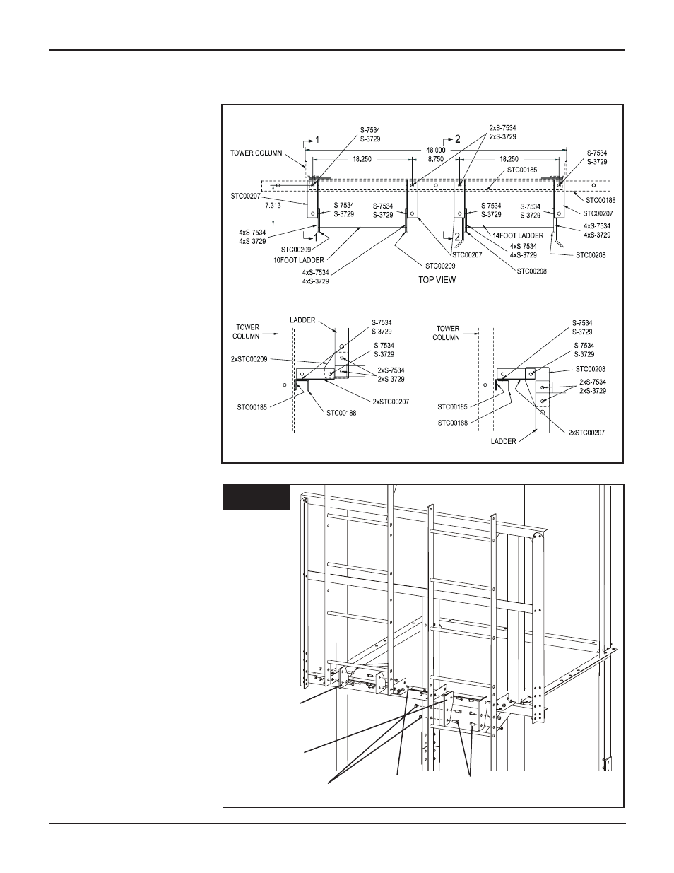 Ladder attachment to offset platform | Grain Systems Bucket Elevtors, Conveyors, Series II Sweeps PNEG-1413 User Manual | Page 36 / 50