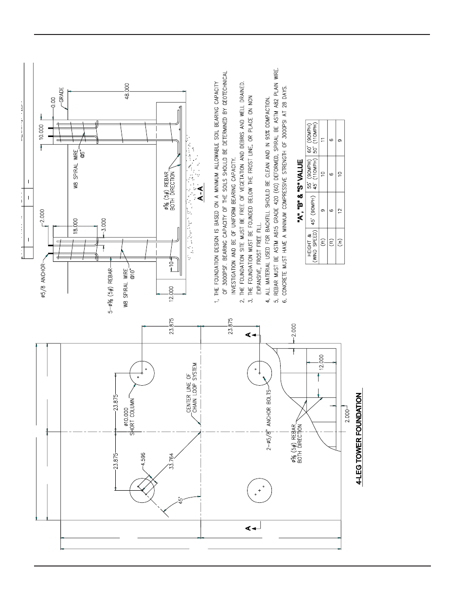 Leg tower foundation | Grain Systems Bucket Elevtors, Conveyors, Series II Sweeps PNEG-1413 User Manual | Page 6 / 50