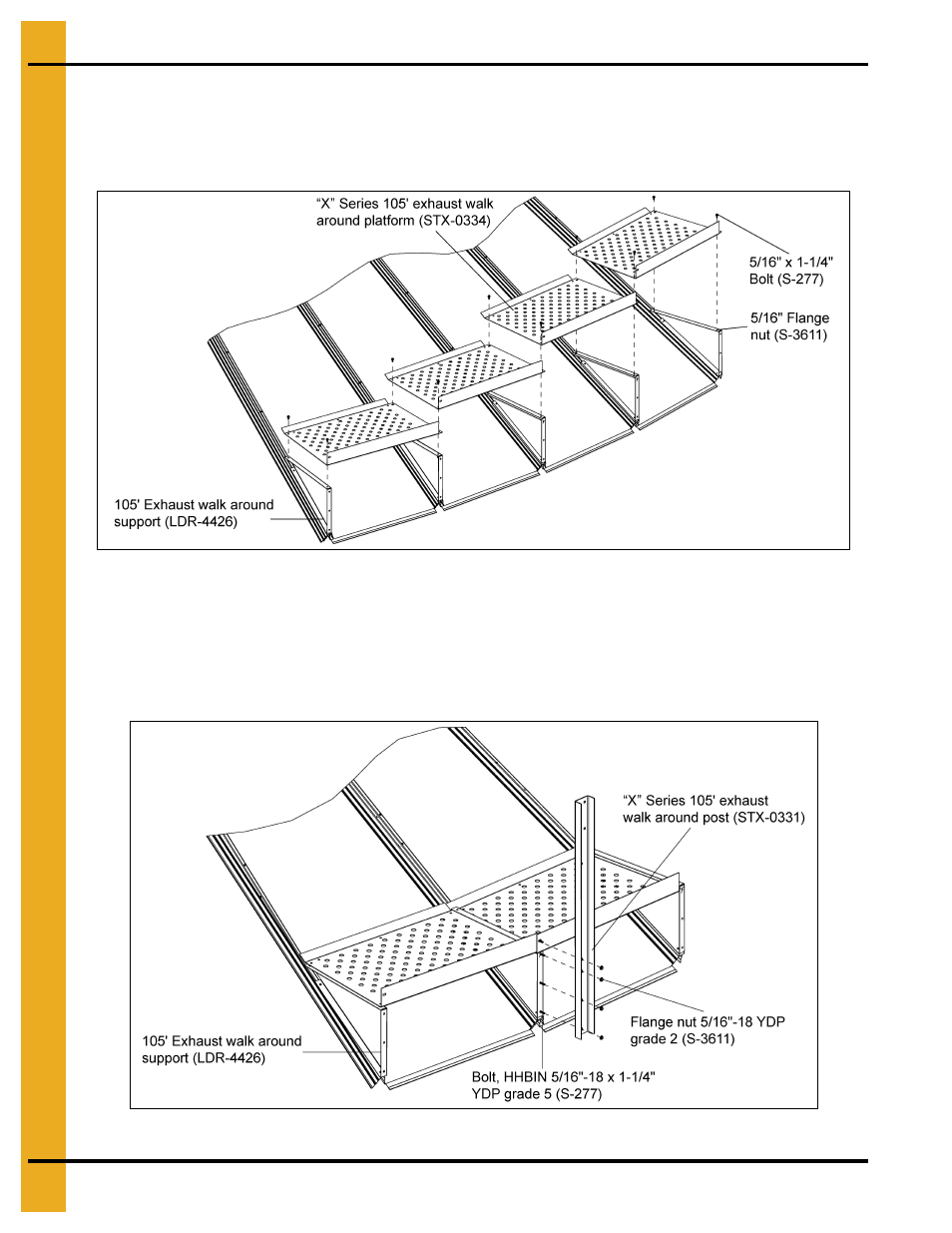 Platform installation handrail post installation, Platform installation, Handrail post installation | Grain Systems Bin Accessories PNEG-1846 User Manual | Page 20 / 38