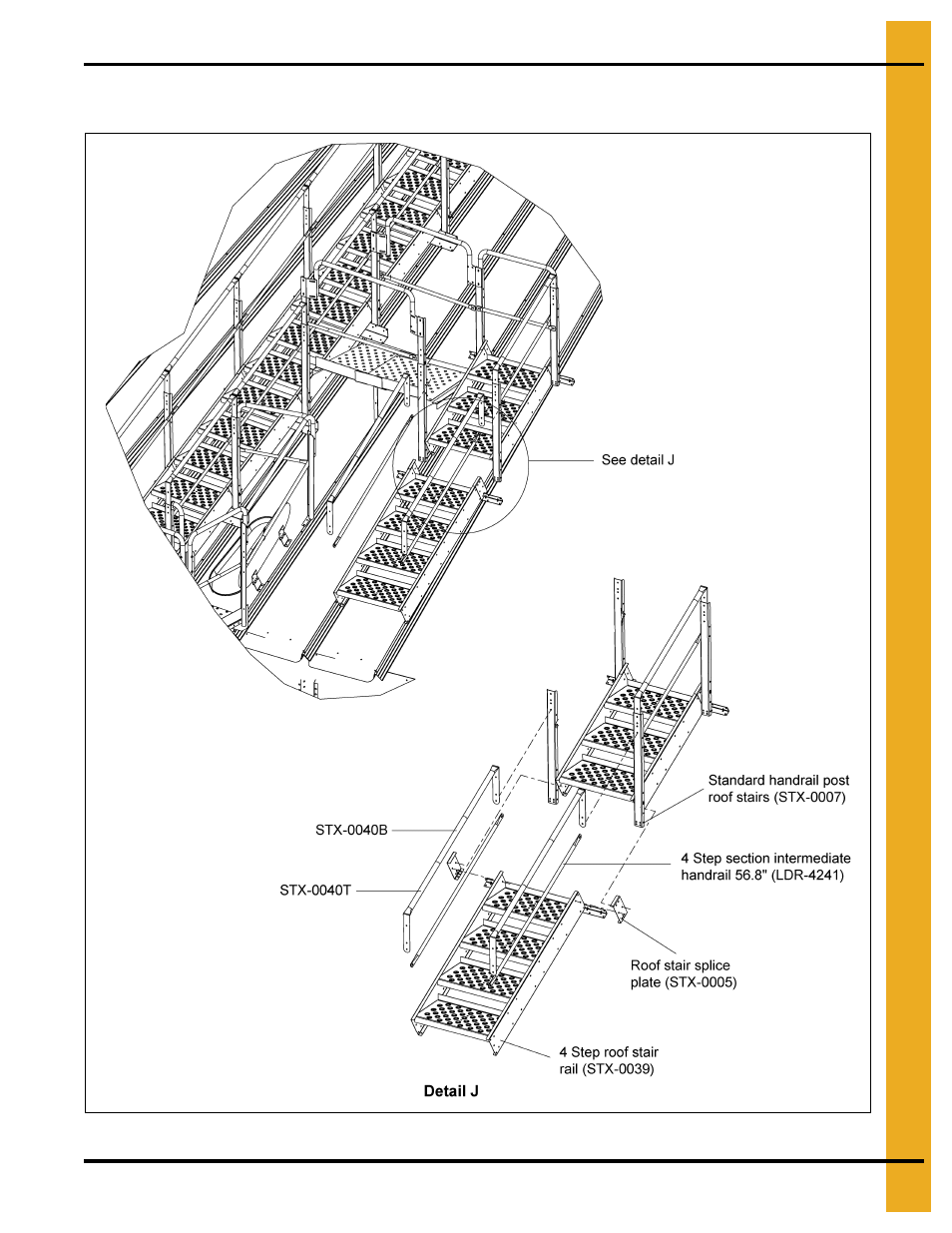 X” series standard upper 4 step roof stairs | Grain Systems Bin Accessories PNEG-1846 User Manual | Page 31 / 38