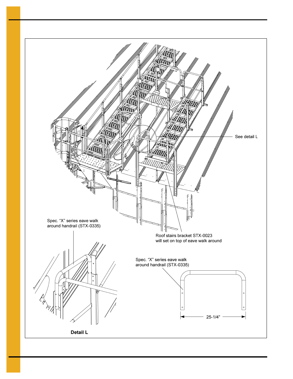 Eave walk around handrail assembly (stx-0335) | Grain Systems Bin Accessories PNEG-1846 User Manual | Page 34 / 38