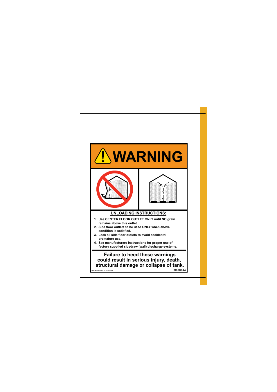 Warning | Grain Systems Bin Flooring PNEG-1829 User Manual | Page 13 / 50