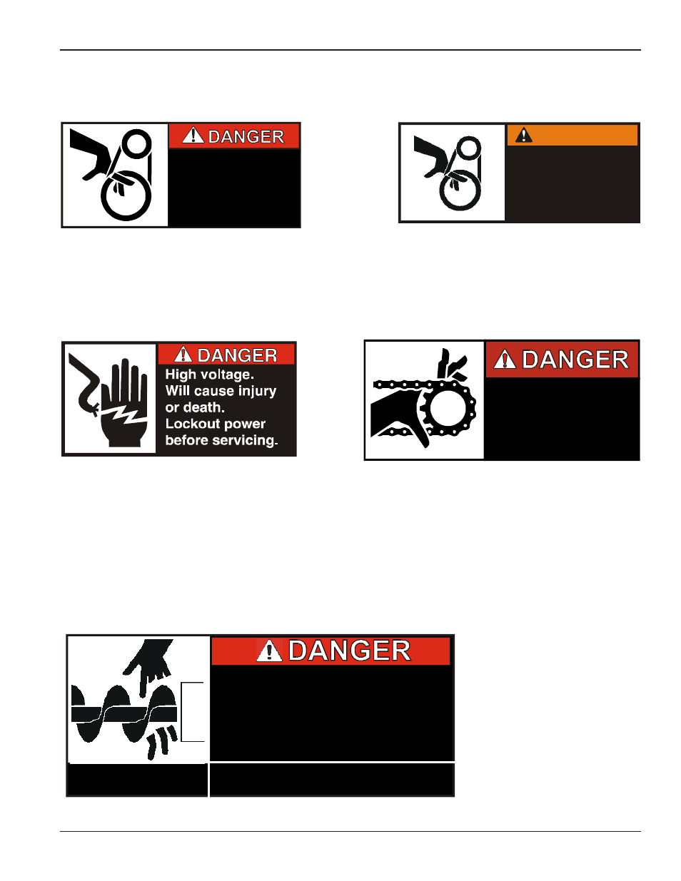 Decals, Warning, Decals (cont.) | Grain Systems Bucket Elevtors, Conveyors, Series II Sweeps PNEG-1579 User Manual | Page 13 / 96